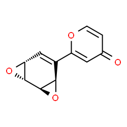 ChemSpider 2D Image | 2-[(1R,2R,4R,7R)-3,8-Dioxatricyclo[5.1.0.0~2,4~]oct-5-en-5-yl]-4H-pyran-4-one | C11H8O4