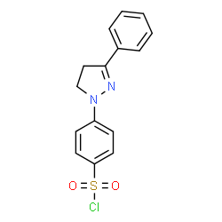 ChemSpider 2D Image | 4-(3-Phenyl-4,5-dihydro-1H-pyrazol-1-yl)benzenesulfonyl chloride | C15H13ClN2O2S