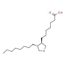 ChemSpider 2D Image | 7-[(3R,4R)-4-Octyltetrahydro-3-furanyl]heptanoic acid | C19H36O3