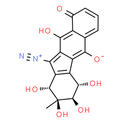 ChemSpider 2D Image | (1R,2S,3R,4S)-11-Diazonio-1,2,3,4,10-pentahydroxy-2-methyl-9-oxo-2,3,4,9-tetrahydro-1H-benzo[b]fluoren-5-olate | C18H14N2O7
