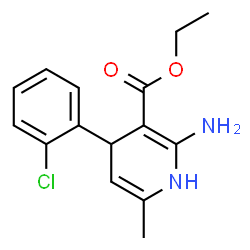 ChemSpider 2D Image | Ethyl 2-amino-4-(2-chlorophenyl)-6-methyl-1,4-dihydro-3-pyridinecarboxylate | C15H17ClN2O2