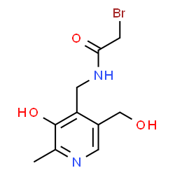 ChemSpider 2D Image | 2-Bromo-N-{[3-hydroxy-5-(hydroxymethyl)-2-methyl-4-pyridinyl]methyl}acetamide | C10H13BrN2O3