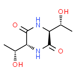 ChemSpider 2D Image | (3R,6S)-3,6-Bis[(1R)-1-hydroxyethyl]-2,5-piperazinedione | C8H14N2O4