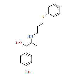 ChemSpider 2D Image | 4-(1-Hydroxy-2-{[3-(phenylsulfanyl)propyl]amino}propyl)phenol | C18H23NO2S