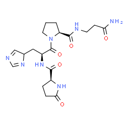 ChemSpider 2D Image | 5-Oxo-L-prolyl-3-(4H-imidazol-4-yl)-L-alanyl-L-prolyl-beta-alaninamide | C19H27N7O5