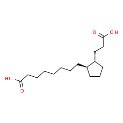 ChemSpider 2D Image | 8-[(1R,2S)-2-(2-Carboxyethyl)cyclopentyl]octanoic acid | C16H28O4