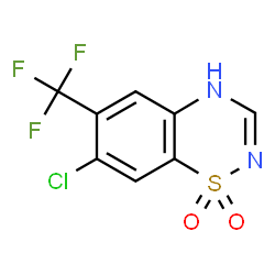 ChemSpider 2D Image | 7-chloro-6-(trifluoromethyl)-2h-1,2,4-benzothiadiazine 1,1-dioxide | C8H4ClF3N2O2S
