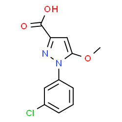 ChemSpider 2D Image | 1-(3-Chlorophenyl)-5-methoxy-1H-pyrazole-3-carboxylic acid | C11H9ClN2O3