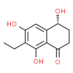 ChemSpider 2D Image | (4R)-7-Ethyl-4,6,8-trihydroxy-3,4-dihydro-1(2H)-naphthalenone | C12H14O4