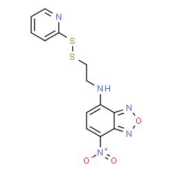 ChemSpider 2D Image | 4-benzofurazanamine, 7-nitro-n-(2-(2-pyridinyldithio)ethyl)- | C13H11N5O3S2