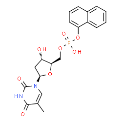 ChemSpider 2D Image | 5'-O-[Hydroxy(1-naphthyloxy)phosphoryl]thymidine | C20H21N2O8P