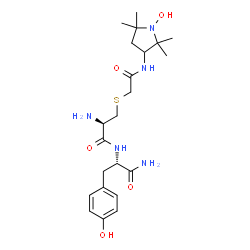ChemSpider 2D Image | S-{2-[(1-Hydroxy-2,2,5,5-tetramethyl-3-pyrrolidinyl)amino]-2-oxoethyl}-L-cysteinyl-L-tyrosinamide | C22H35N5O5S