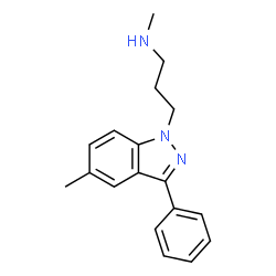 ChemSpider 2D Image | N-Methyl-3-(5-methyl-3-phenyl-1H-indazol-1-yl)-1-propanamine | C18H21N3