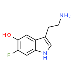 ChemSpider 2D Image | 3-(2-Aminoethyl)-6-fluoro-1H-indol-5-ol | C10H11FN2O