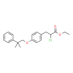 ChemSpider 2D Image | Ethyl 2-chloro-3-[4-(2-methyl-2-phenylpropoxy)phenyl]propanoate | C21H25ClO3