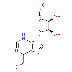 ChemSpider 2D Image | 6-(Hydroxymethyl)-9-(beta-D-ribofuranosyl)-6,9-dihydro-3H-purine | C11H16N4O5