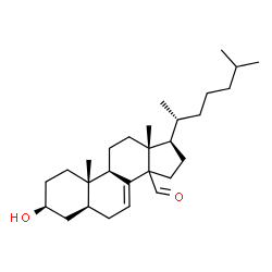 ChemSpider 2D Image | (3beta,5alpha,14xi)-3-Hydroxycholest-7-ene-14-carbaldehyde | C28H46O2