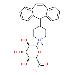 ChemSpider 2D Image | 4-(5H-Dibenzo[a,d][7]annulen-5-ylidene)-1-(beta-D-glucopyranuronosyl)-1-methylpiperidinium | C27H30NO6