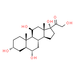 ChemSpider 2D Image | (3alpha,5alpha,6alpha,11beta)-3,6,11,17,21-Pentahydroxypregnan-20-one | C21H34O6