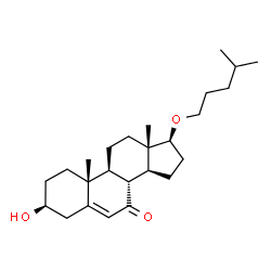 ChemSpider 2D Image | (3beta,17beta)-3-Hydroxy-17-[(4-methylpentyl)oxy]androst-5-en-7-one | C25H40O3
