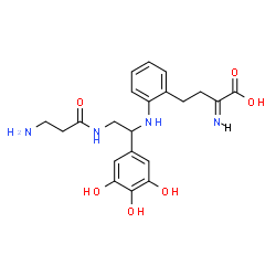 ChemSpider 2D Image | (2Z)-4-(2-{[2-(beta-Alanylamino)-1-(3,4,5-trihydroxyphenyl)ethyl]amino}phenyl)-2-iminobutanoic acid | C21H26N4O6