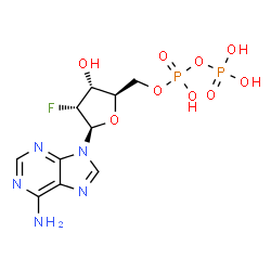 ChemSpider 2D Image | 2'-Deoxy-2'-fluoroadenosine 5'-(trihydrogen diphosphate) | C10H14FN5O9P2