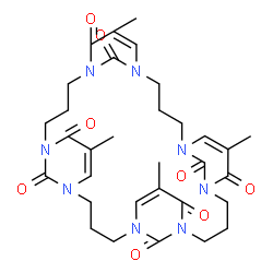 ChemSpider 2D Image | 7,15,23,31-Tetramethyl-1,5,9,13,17,21,25,29-octaazapentacyclo[27.3.1.1~5,9~.1~13,17~.1~21,25~]hexatriaconta-7,14,23,30-tetraene-6,16,22,32,33,34,35,36-octone | C32H40N8O8