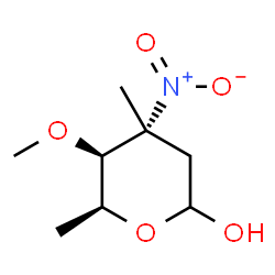 ChemSpider 2D Image | 2,3,6-Trideoxy-3-methyl-4-O-methyl-3-nitro-L-xylo-hexopyranose | C8H15NO5