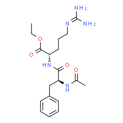 ChemSpider 2D Image | Ethyl N-acetyl-L-phenylalanyl-N~5~-(diaminomethylene)-L-ornithinate | C19H29N5O4