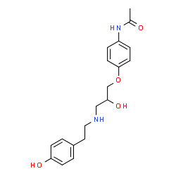 ChemSpider 2D Image | N-[4-(2-Hydroxy-3-{[2-(4-hydroxyphenyl)ethyl]amino}propoxy)phenyl]acetamide | C19H24N2O4