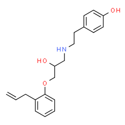 ChemSpider 2D Image | 4-(2-{[3-(2-Allylphenoxy)-2-hydroxypropyl]amino}ethyl)phenol | C20H25NO3