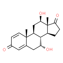 ChemSpider 2D Image | 7alpha,12beta-Dihydroxyandrosta-1,4-diene-3,17-dione | C19H24O4