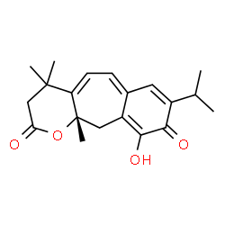 ChemSpider 2D Image | (11aS)-10-Hydroxy-8-isopropyl-4,4,11a-trimethyl-3,4,11,11a-tetrahydrobenzo[5,6]cyclohepta[1,2-b]pyran-2,9-dione | C20H24O4