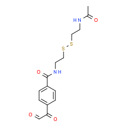 ChemSpider 2D Image | N-{2-[(2-Acetamidoethyl)disulfanyl]ethyl}-4-(oxoacetyl)benzamide | C15H18N2O4S2
