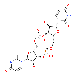 ChemSpider 2D Image | 1,1'-[(2R,3R,3aS,7aR,9R,10R,10aS,14aR)-3,5,10,12-Tetrahydroxy-5,12-dioxidooctahydro-2H,7H-difuro[3,2-d:3',2'-j][1,3,7,9,2,8]tetraoxadiphosphacyclododecine-2,9-diyl]di(2,4(1H,3H)-pyrimidinedione) | C18H22N4O16P2