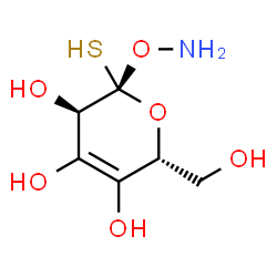 ChemSpider 2D Image | (2S,3R,6R)-2-(Aminooxy)-6-(hydroxymethyl)-2-sulfanyl-3,6-dihydro-2H-pyran-3,4,5-triol | C6H11NO6S
