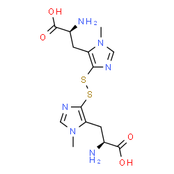 ChemSpider 2D Image | (2S,2'S)-3,3'-[Disulfanediylbis(1-methyl-1H-imidazole-4,5-diyl)]bis(2-aminopropanoic acid) | C14H20N6O4S2