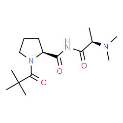ChemSpider 2D Image | N-[(2R)-2-(Dimethylamino)propanoyl]-1-(2,2-dimethylpropanoyl)-L-prolinamide | C15H27N3O3