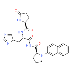 ChemSpider 2D Image | 5-Oxo-L-prolyl-3-(4H-imidazol-4-yl)-N-{[(2S)-1-(2-naphthyl)-2-pyrrolidinyl]carbonyl}-L-alaninamide | C26H28N6O4