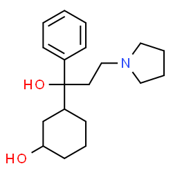 ChemSpider 2D Image | 3-[1-Hydroxy-1-phenyl-3-(1-pyrrolidinyl)propyl]cyclohexanol | C19H29NO2
