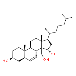 ChemSpider 2D Image | (3beta,5alpha,14xi,15alpha)-14-(Hydroxymethyl)cholest-6-ene-3,15-diol | C28H48O3