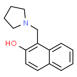ChemSpider 2D Image | 1-(1-Pyrrolidinylmethyl)-2-naphthol | C15H17NO