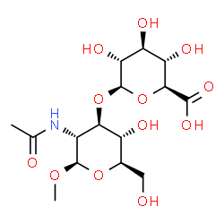 ChemSpider 2D Image | Methyl 2-acetamido-2-deoxy-3-O-beta-D-glucopyranuronosyl-beta-D-glucopyranoside | C15H25NO12