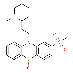 ChemSpider 2D Image | 10-[2-(1-Methyl-2-piperidinyl)ethyl]-2-(methylsulfonyl)-10H-phenothiazine 5-oxide | C21H26N2O3S2