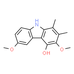 ChemSpider 2D Image | 3,6-Dimethoxy-1,2-dimethyl-9H-carbazol-4-ol | C16H17NO3