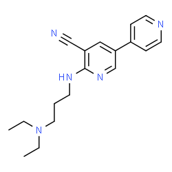 ChemSpider 2D Image | 6-{[3-(Diethylamino)propyl]amino}-3,4'-bipyridine-5-carbonitrile | C18H23N5