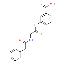 ChemSpider 2D Image | 3-{[N-(Phenylacetyl)glycyl]oxy}benzoic acid | C17H15NO5