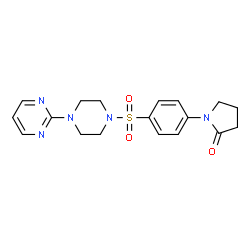 ChemSpider 2D Image | 1-(4-{[4-(2-Pyrimidinyl)-1-piperazinyl]sulfonyl}phenyl)-2-pyrrolidinone | C18H21N5O3S