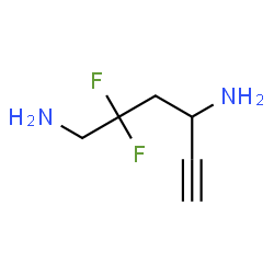 ChemSpider 2D Image | 2,2-Difluoro-5-hexyne-1,4-diamine | C6H10F2N2