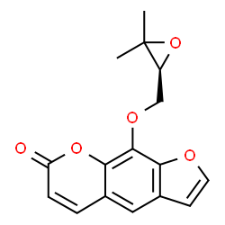 ChemSpider 2D Image | 9-{[(2S)-3,3-Dimethyl-2-oxiranyl]methoxy}-7H-furo[3,2-g]chromen-7-one | C16H14O5